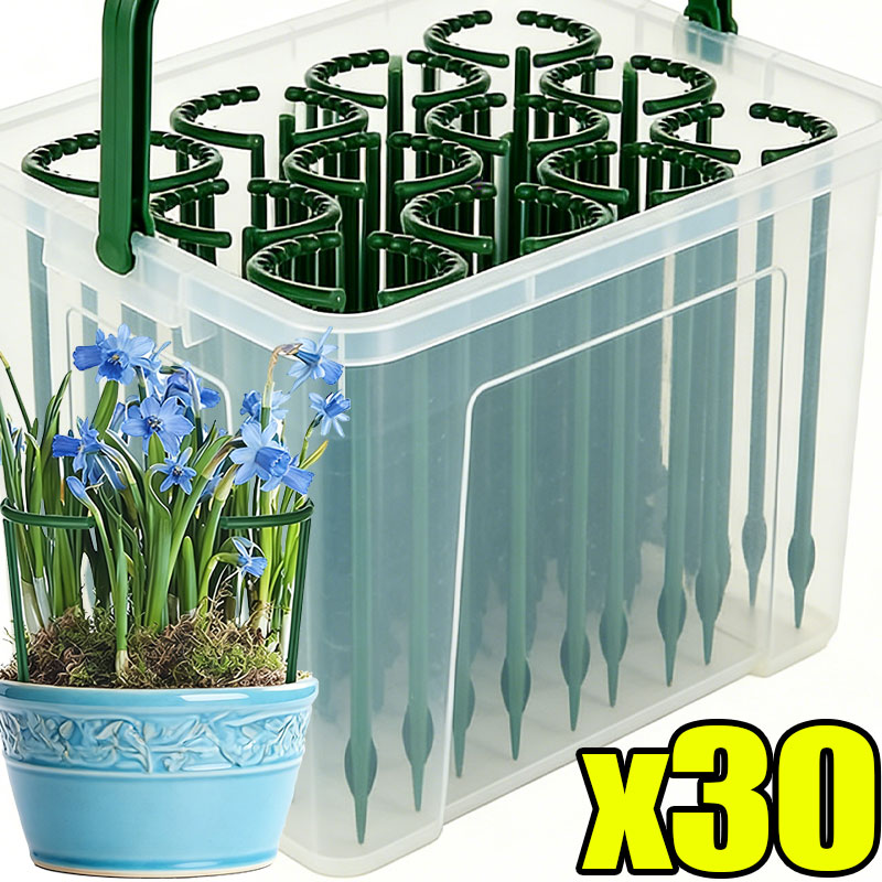 Bonsai Garden Accessories - 30-1개 플라스틱 식물 지지대 반원형 말뚝
