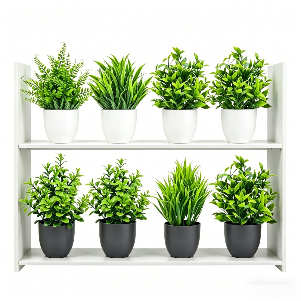 Bonsai Garden Accessories - 4개/세트 미니 인조 식물 화분 실내외