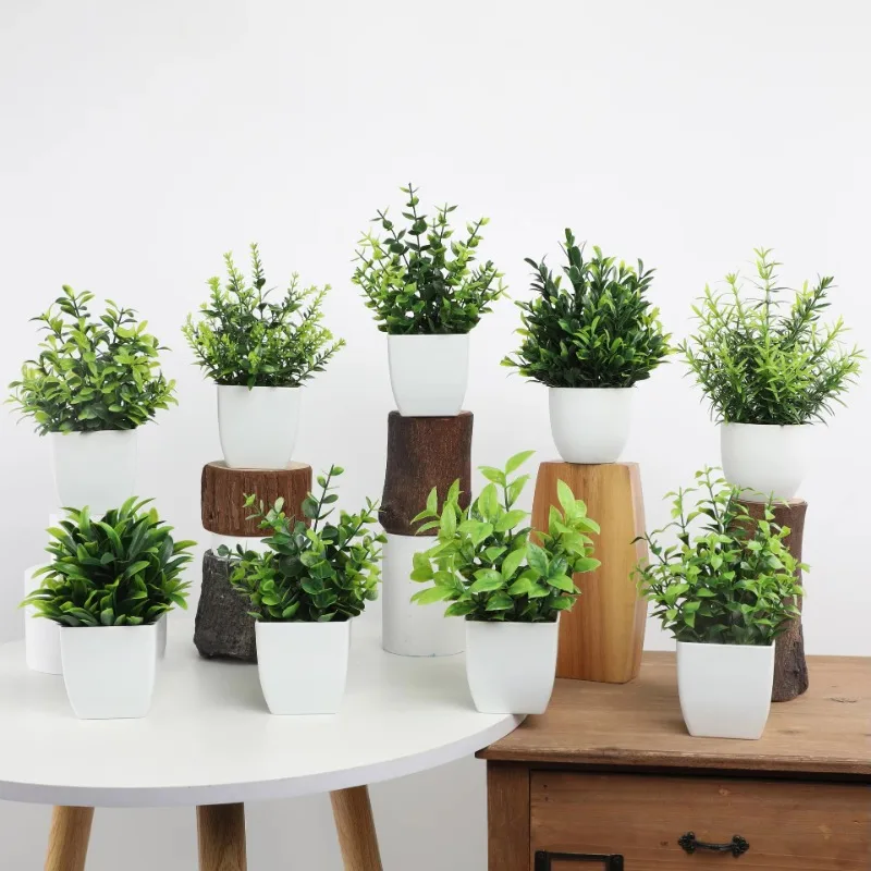 인공 미니 화분 식물, 가짜 스프레이 유칼립투스 식물, - Bonsai Garden Accessories 리뷰 및 가격