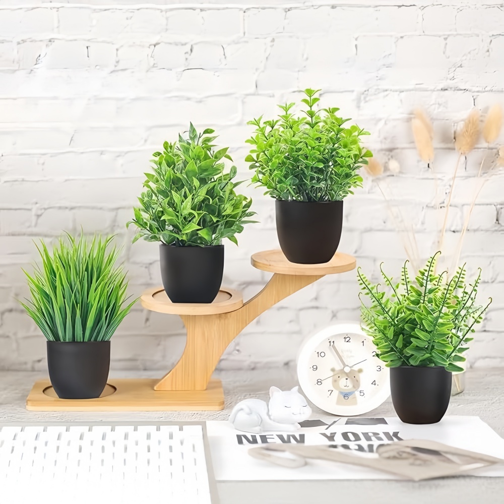 4개/세트 미니 인조 식물 화분 실내외 장식용 녹색 분 - Bonsai Garden Accessories 리뷰 및 가격