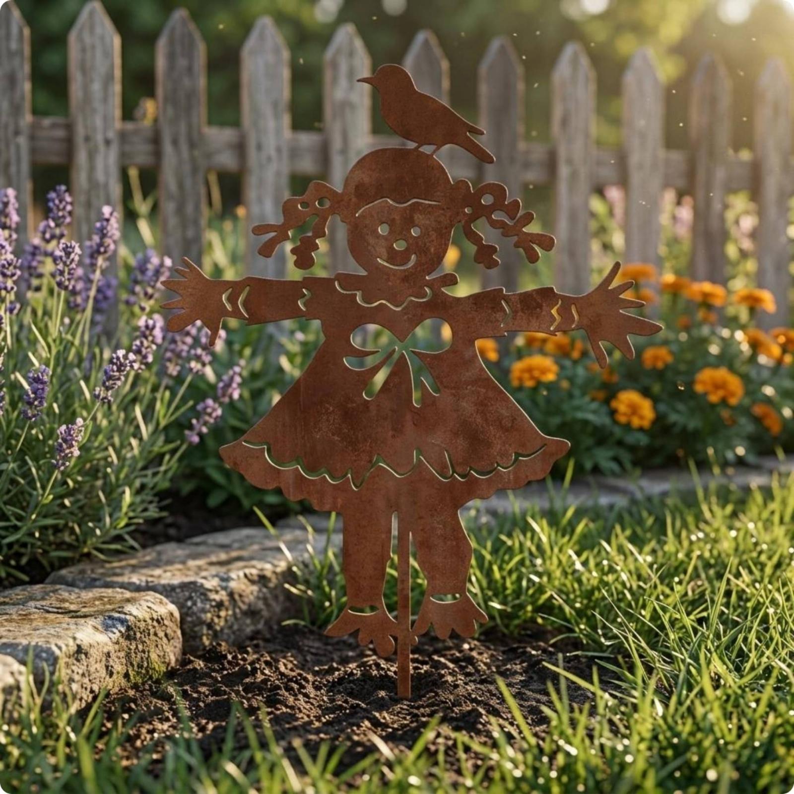 잔디밭 장식용 조각상 빈티지 녹슨 마감 철제 허수아비  - Bonsai Garden Ornaments 리뷰 및 가격